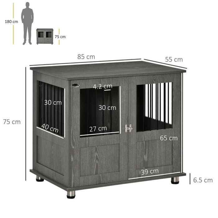 Dog Crate - Grey 75H x 95W x 55Dcm