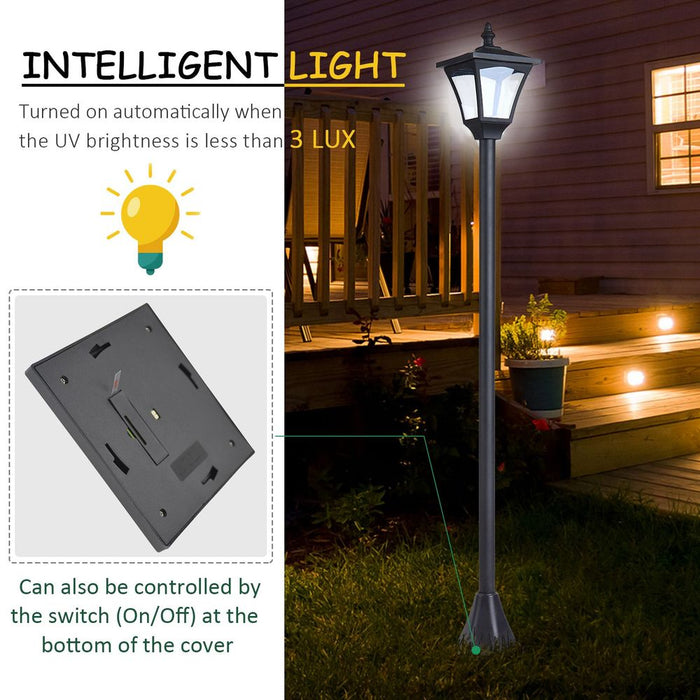 Dimmable LED Solar Post Lamp: Stylish & Affordable Lighting Solution for Gardens, Patios, and Decks. Water-Resistant & Energy-Saving!