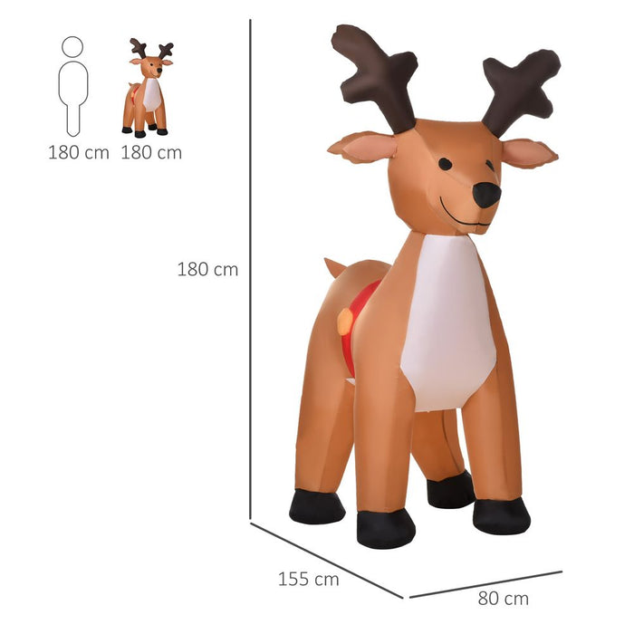 6ft Christmas Inflatable Reindeer Deco Xmas  Lights Indoor and Outdoor Animal