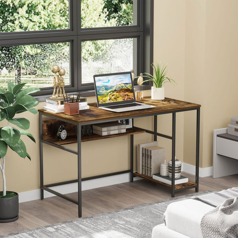 Rustic Brown Computer Desk Workstation with Storage - High-Quality, Versatile, and Stylish