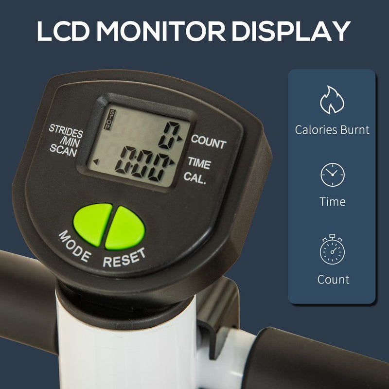 Adjustable Stepper Aerobic Machine LCD Screen Handle, White HOMCOM