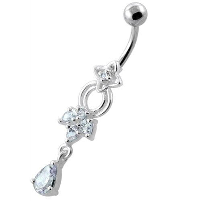 Fancy Jeweled Dangling Navel Belly Ring