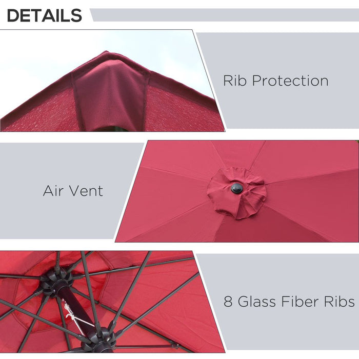 Premium Outsunny 2.6M Red Umbrella - High-Quality Shade Solution for Summer