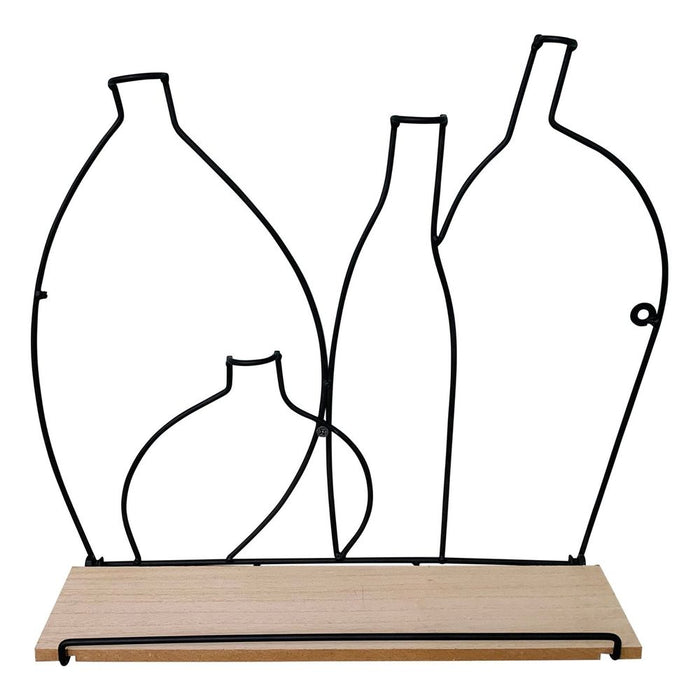 Premium Wire Bottle Shelf w/ 4 Hooks - Best Quality & Stylish Design - Perfect for Any Culinary Area - 40x34.5cm - SKU: WF2508