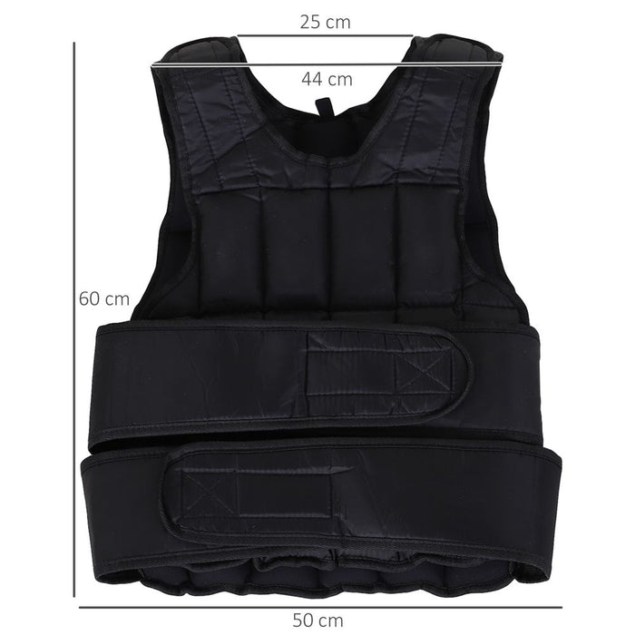 15KGS Adjustable Weight Vest for Running & Gym Training - Black HOMCOM