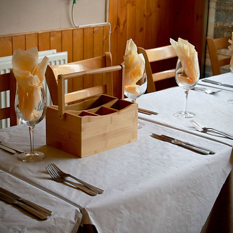 Bamboo Utensil Holder | M&W | Durable, Sustainable, 4 Compartments | Perfect for Indoor & Outdoor Use