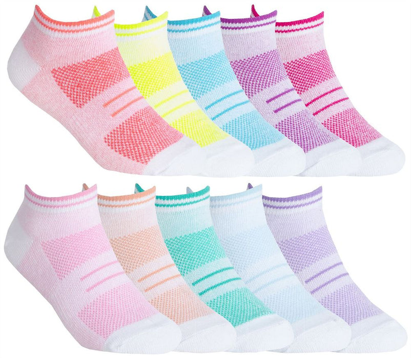 Girls Multipack Mesh Insert Trainer Sport Socks