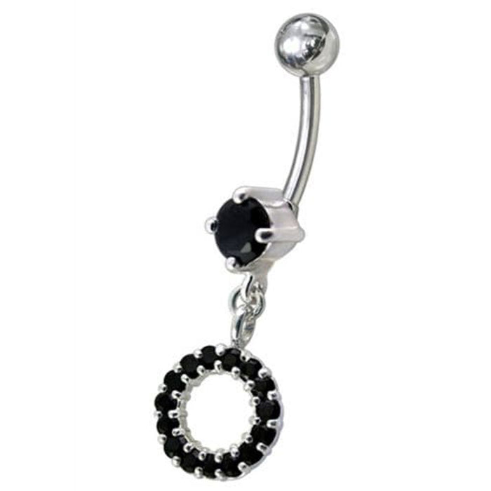 Fancy Multi Jeweled Dangling Navel Belly Ring Body Jewelry