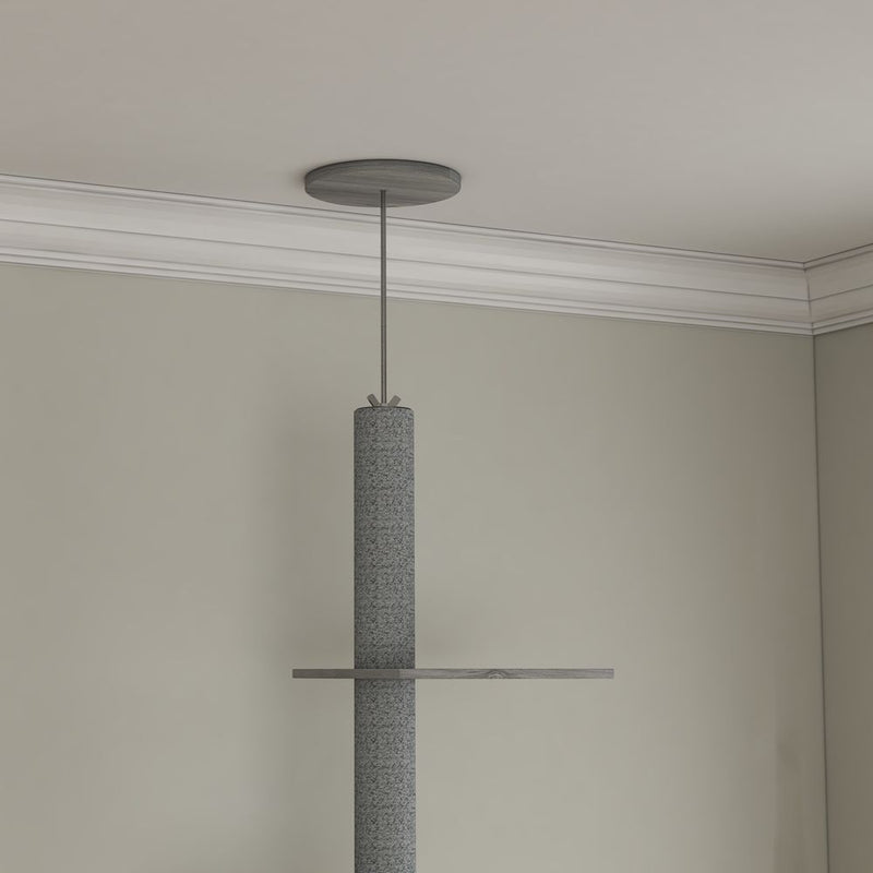 PawHut 2-in-1 Hidden Litter Box & Floor to Ceiling Cat Tree - Premium Quality, Stylish Design, Grey