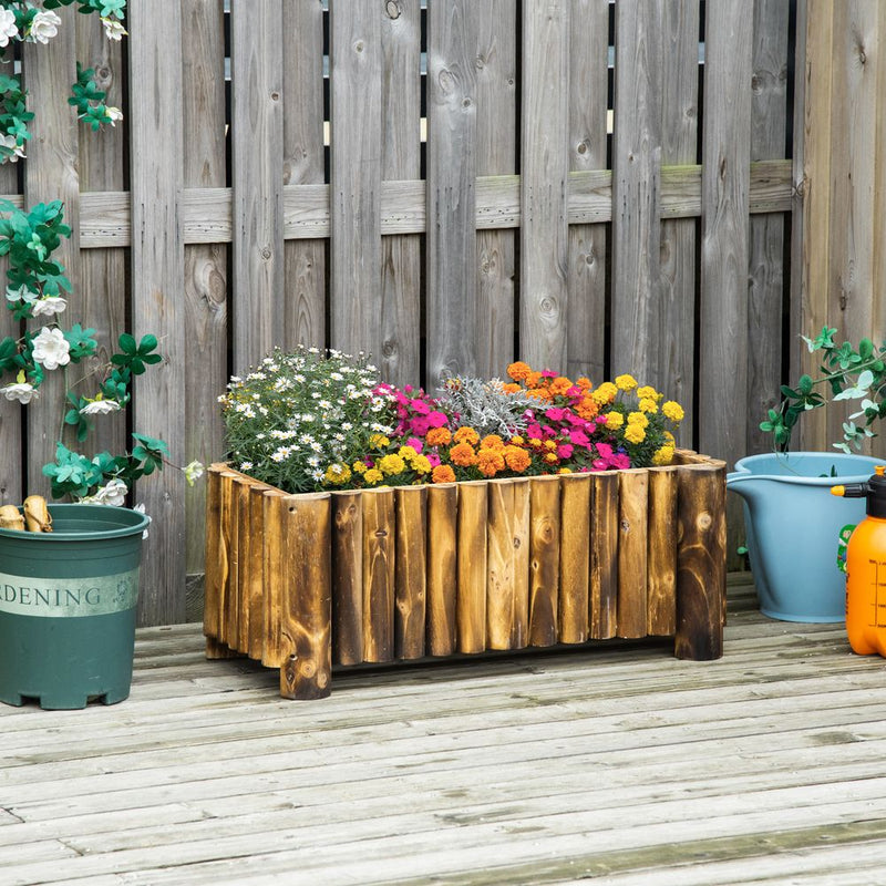 Premium Fir Wood Plant Pot - Raised Flower Bed Planter 4ft - Best Quality - Easy Assembly - Ideal for Garden Vegetables