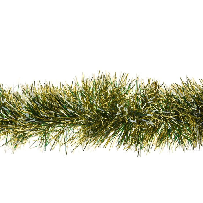 Premium Quality 2M 6 Ply Gold Snow Tipped Tinsel Garland - Set of 10