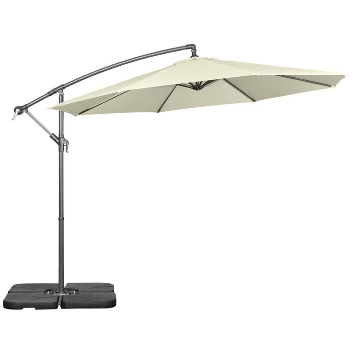 Outsunny 3m Banana Parasol Cantilever Umbrella Garden Beige - Best Quality, Sturdy Metal Structure