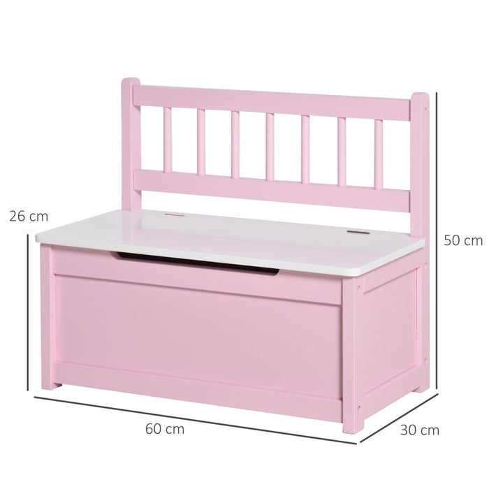 2-in-1 Wooden Toy Box Kids Seat - High-Quality Storage Chest w/ Pneumatic Rod - Safe & Sturdy Design