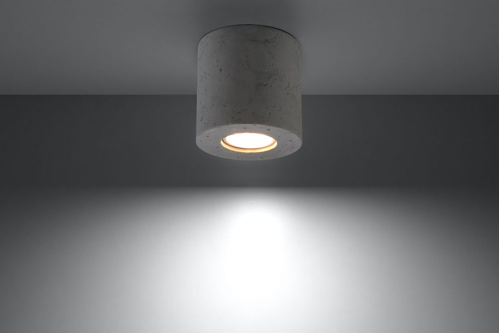 Modern Grey Concrete Tube Ceiling Lamp - Elegant Loft Design with LED GU10