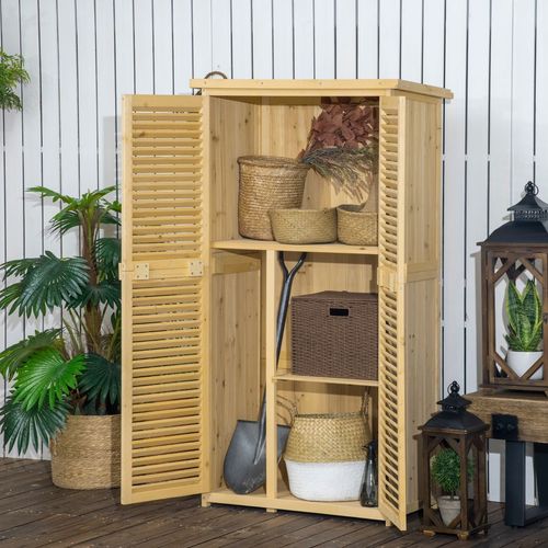 87 x 47 x 160cm Wooden Garden Storage Shed w/ Asphalt Roof, Natural