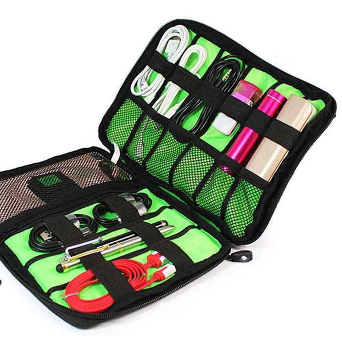 Aquarius Multi-Purpose Travel Electronics Organizer Bag, Black. Perfect for Cables, Chargers, Flash Drives, and More!