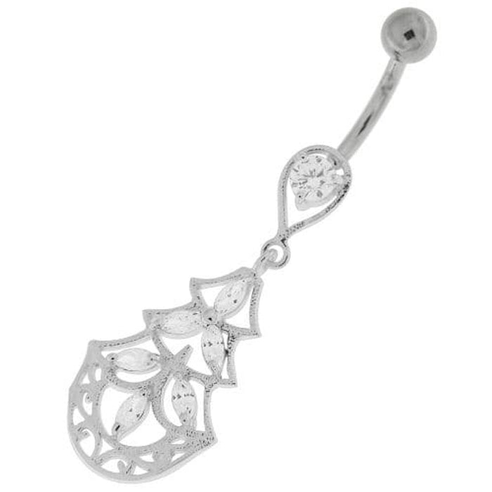 Three Steps Jeweled Chandelier Navel Belly Button Ring