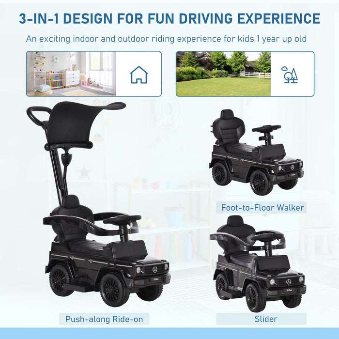 Benz G350 Ride-on Sliding Car Floor Slider Stroller Kids Vehicle, Black HOMCOM