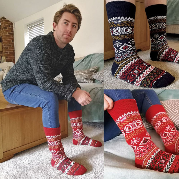 THMO - Mens Festive Socks (Wool Thermal, Funky Patterns)