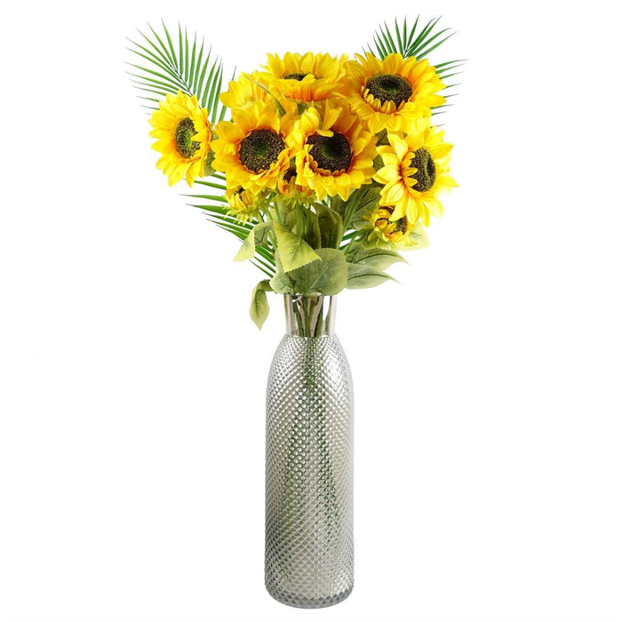 88cm Yellow Artificial Sunflower - 3 heads