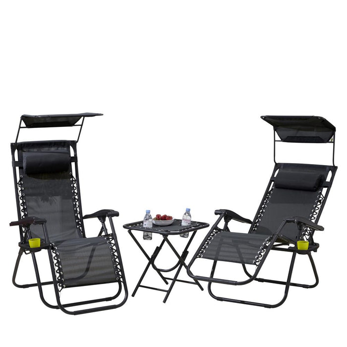 Premium Zero Gravity Garden Chairs & Table - Adjustable, Folding, Comfortable, Durable & Stylish Furniture Set