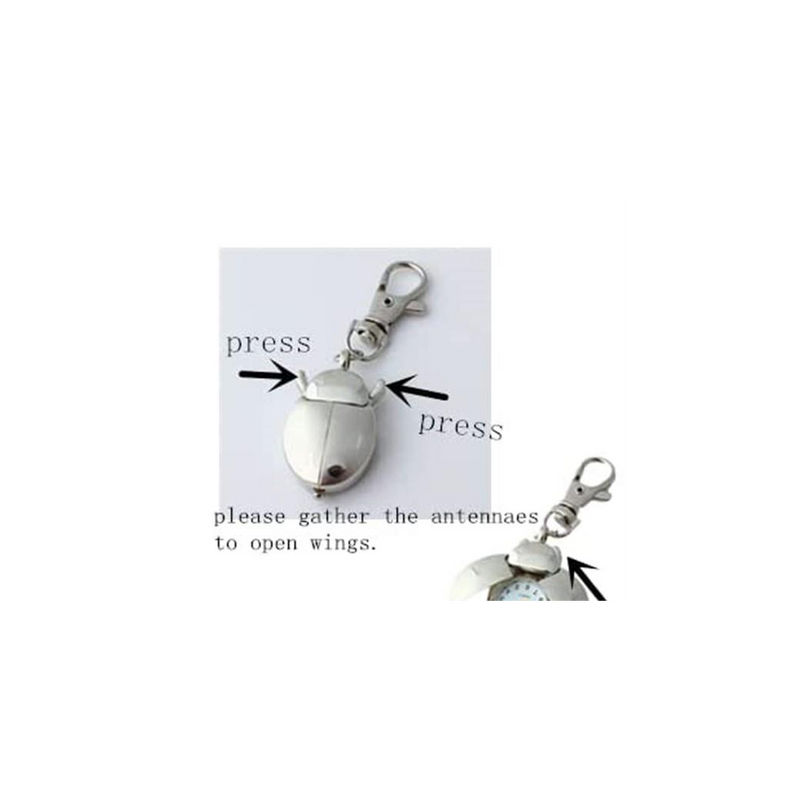Premium Ladybug Silver Key Chain Clock - High-Quality, Affordable, Ready for Gifting - Limited Stock