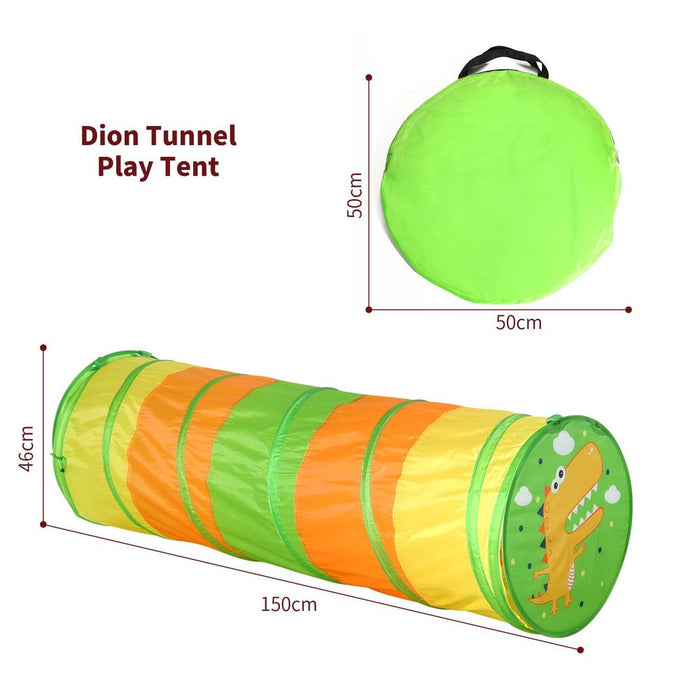 SOKA Play Tunnel Green Pop Up Dino Dinosaur Indoor or Outdoor Garden Play Tent for Kids Childrens