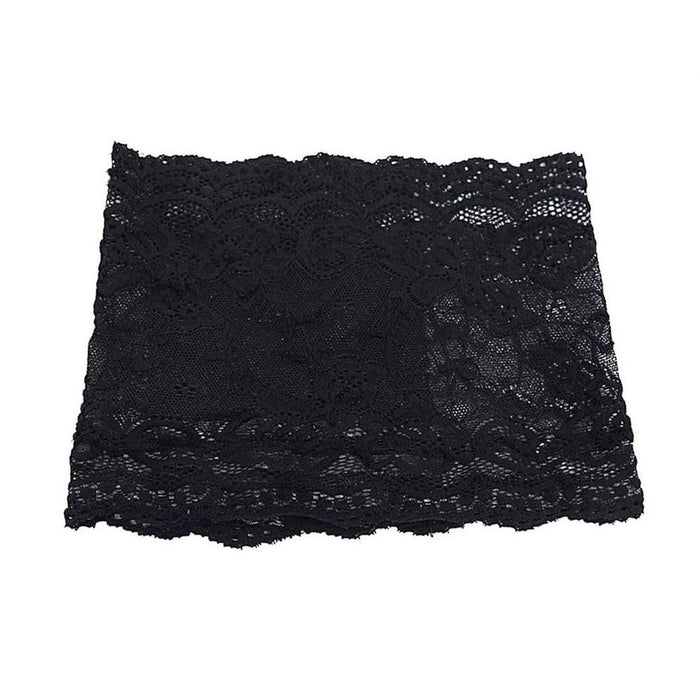 Women's Lace Thigh Band w/ Anti-Slip Pocket [L - Black]