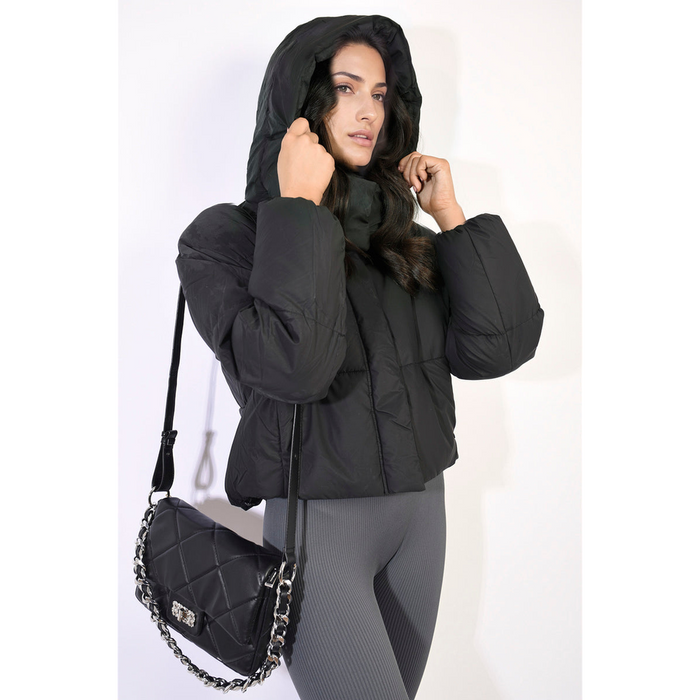 Hooded Puffer Jacket: Warm, Stylish, Snap & Zip