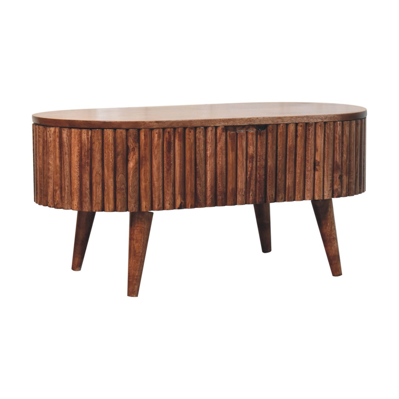 Artisan Furniture Solid Wood Honey Caramel Mokka Coffee Table, Storage Box, Brown