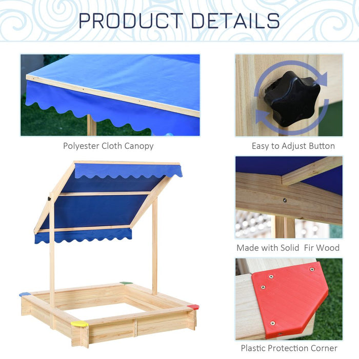 Premium Wooden Sandbox Canopy Set - Durable, Safe & Fun for Kids - Easy Assembly