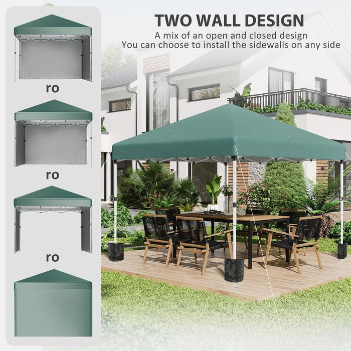 Premium Pop Up Gazebo | 3x3 (M) | 2 Sidewalls | Green