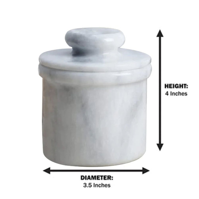 Natural Marble Butter Keeper - White