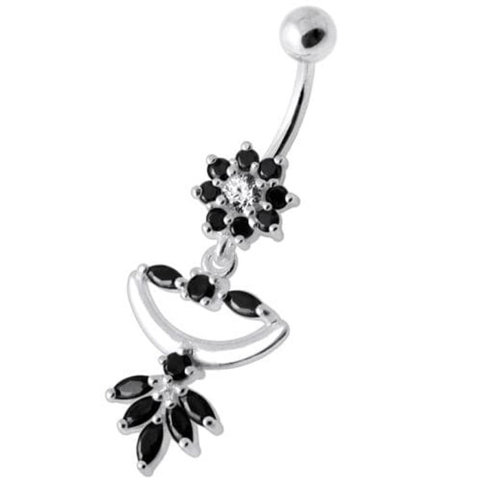 Flower Jeweled Chandelier Navel Ring