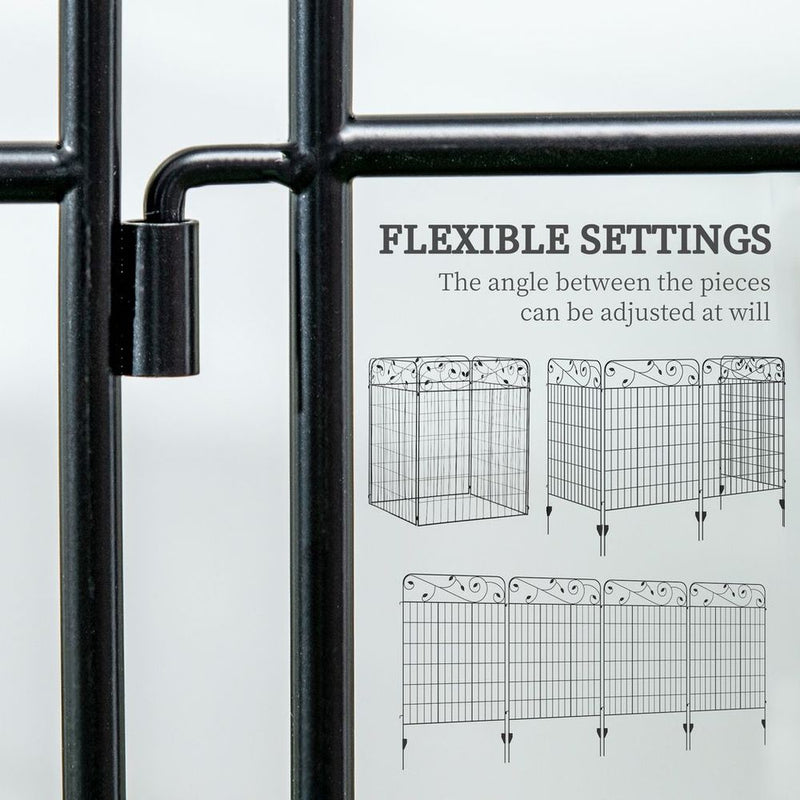 Premium 4PCs Garden Fencing Panels - Elegant Flower Bed Border Edging - Animal Barrier - High Quality