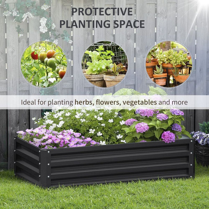 Premium Steel Raised Bed Planter Box | 120x60cm | Modular Design | Ideal for Vegetables & Flowers