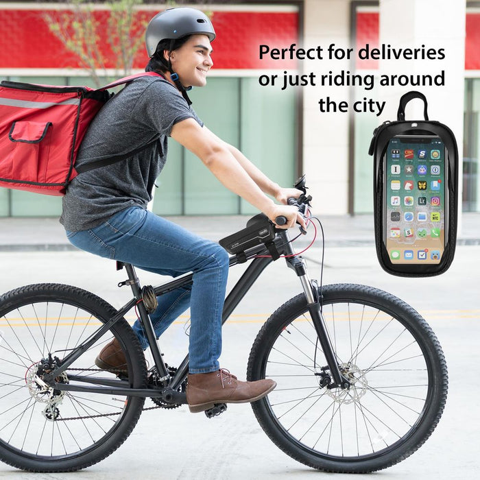 ASAB Waterproof Bike Frame Bag Holder - Waterproof, Durable, Easy to Install, Large Capacity, High Sensitive Touch Screen, Universal Size