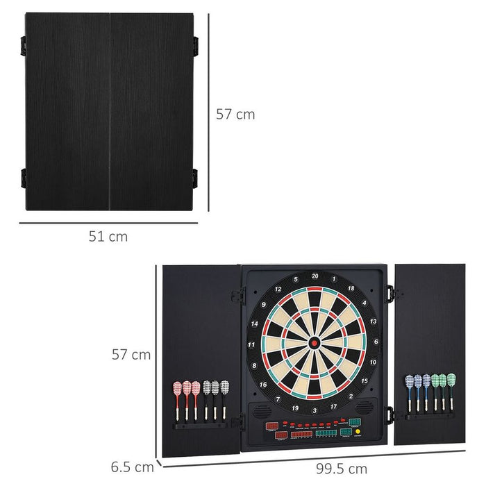 High-Quality Electronic Dartboard - LED Score Board - 27 Games - Storage Cabinet