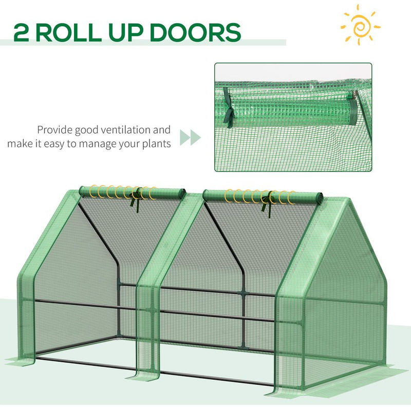 Portable Mini Greenhouse | Steel Frame & PE Cover | 180x90x90cm | Ideal for Small Spaces