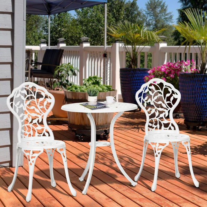 Outsunny Aluminium Bistro Set: Coffee Table + Chair - Outdoor Dining at its Best