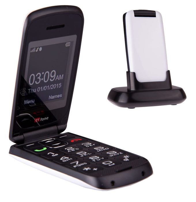 TTfone Star TT300 White - Easy Flip Phone with EE Pay As You Go