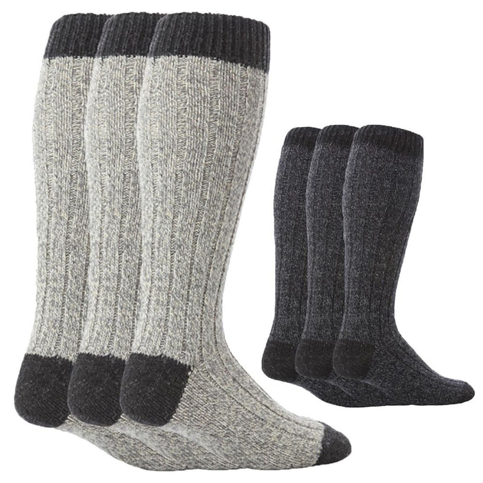 Workforce - 3 Pairs Mens Extra Long Wool Socks