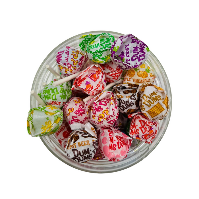 Dum Dums Jar - Imported USA Lollipops, Date Assured, 55 Colorful Pieces, Ready to Gift, Simway Sweets