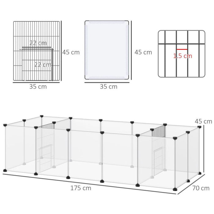 PawHut Pet Playpen, 18 Panels DIY Small Animal Cage for Guinea Pigs Hedgehogs