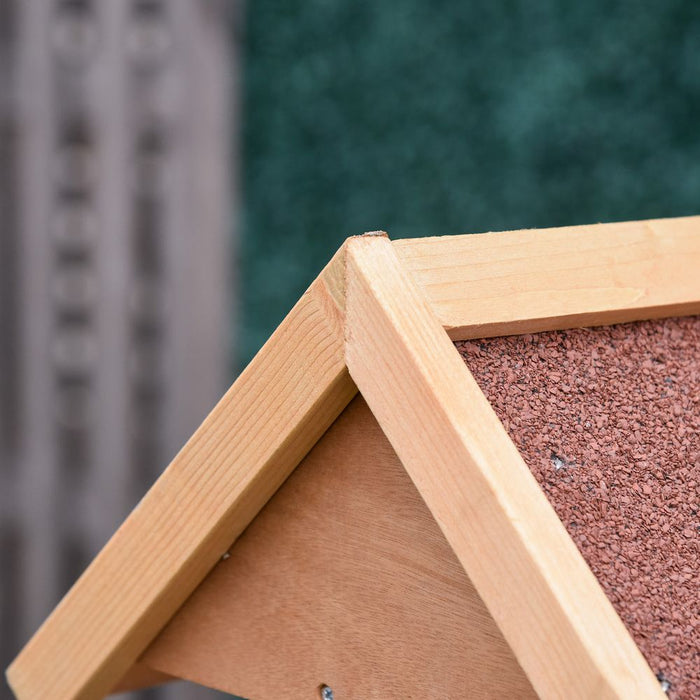 Wooden Bird Feeder: Freestanding, Cross-legged Support, Weather Resistant