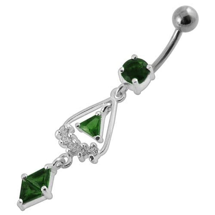 triangled Jewel Fancy Dangling Belly Ring