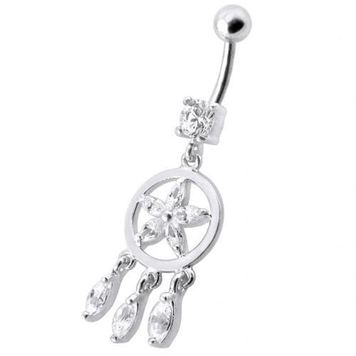 Fancy Dangling SS Belly Ring