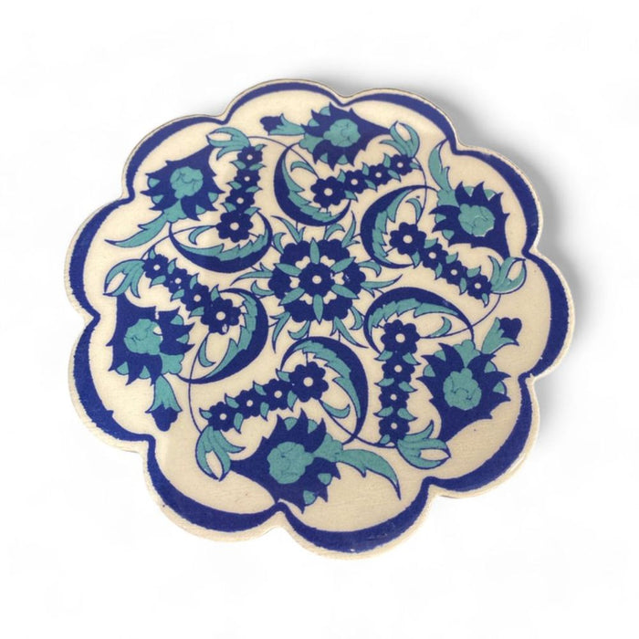 Ceramic Coaster Maya Navy 11 cm