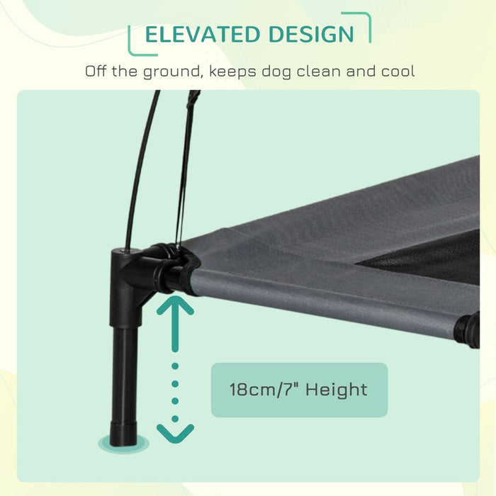 Ultimate Relaxation: Pawhut Elevated Dog Bed w/ Cooling Canopy - 92cm, Grey, UV Protection - Highest Quality!