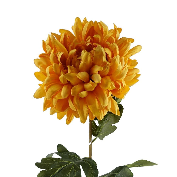 Premium Silk Chrysanthemum - Vibrant Orange - 75cm